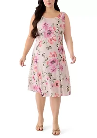 Plus Three-Quarter Sleeve Jacket Dress