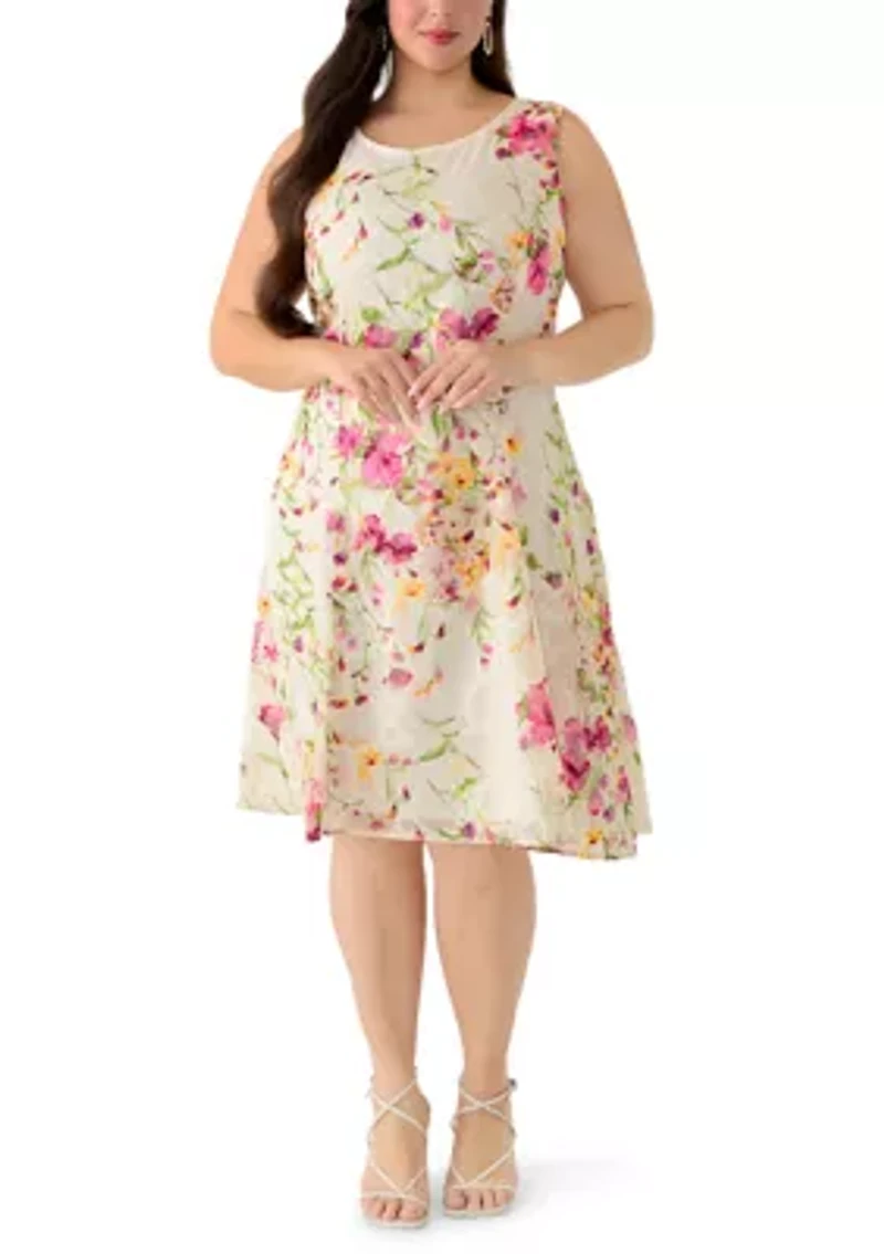 Plus Sleeveless Dress with Lace Jacket