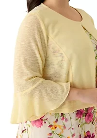 Plus Sleeveless Dress with Lace Jacket