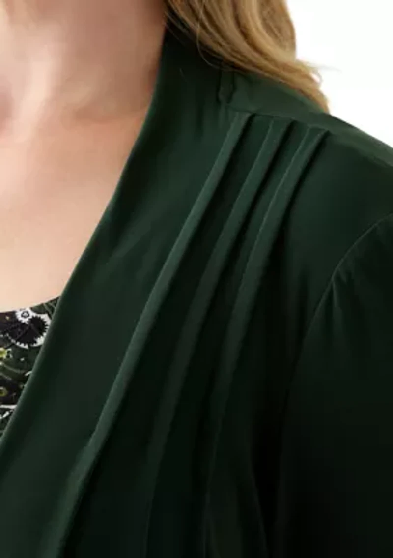 Plus Abstract Print Dress with Jacket