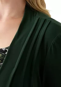 Plus Abstract Print Dress with Jacket