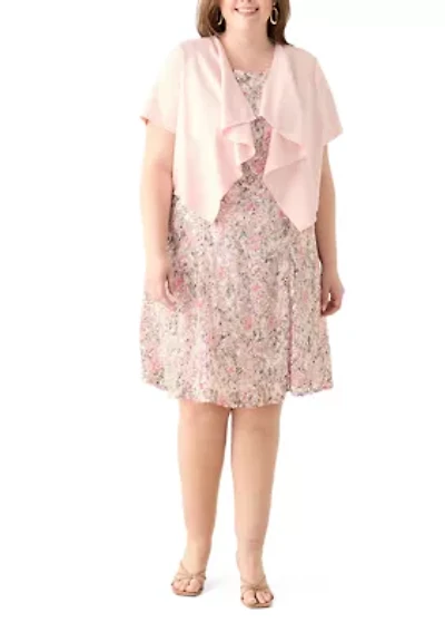 Plus Short Sleeve Jacket Dress