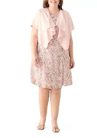 Plus Short Sleeve Jacket Dress