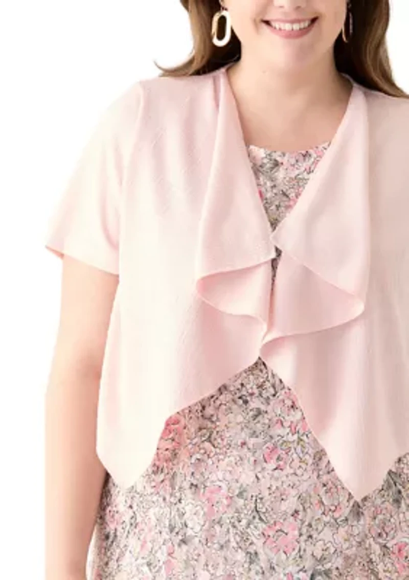 Plus Short Sleeve Jacket Dress