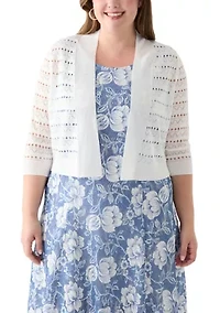 Plus Open Work Straight Hem Dress