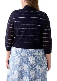 Plus Open Work Straight Hem Dress
