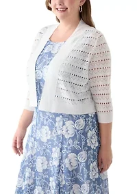 Plus Open Work Straight Hem Dress