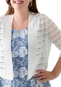 Plus Open Work Straight Hem Dress