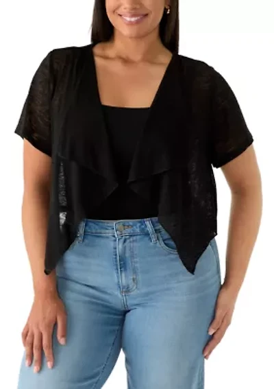 Plus Slub Knit Shrug