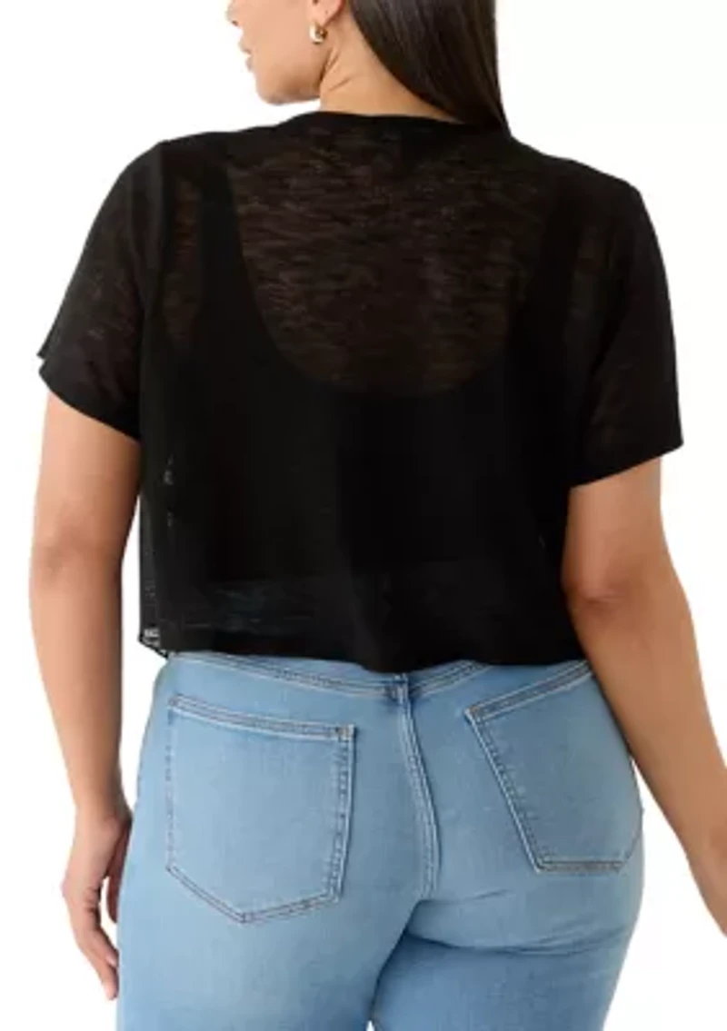 Plus Slub Knit Shrug