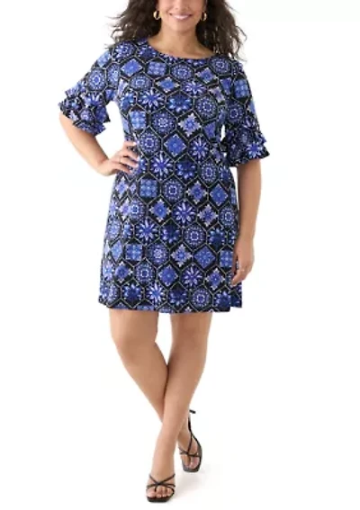 Plus Printed Shift Dress