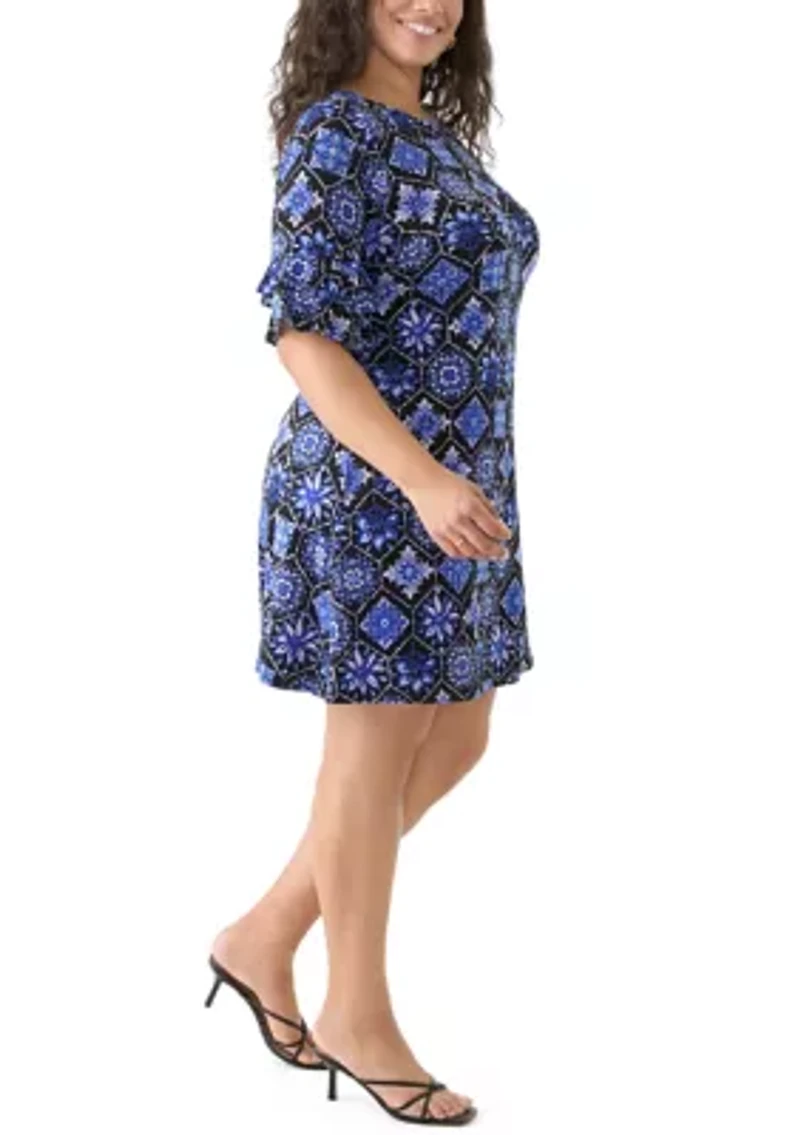 Plus Printed Shift Dress