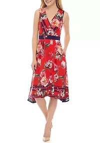 Women's Border Print A Line Dress