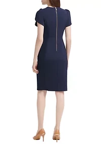 Women's Puff Sleeve Scuba Shift Dress