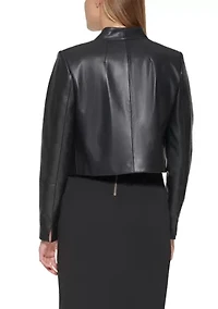 Women's Long Sleeve Faux Leather Jacket