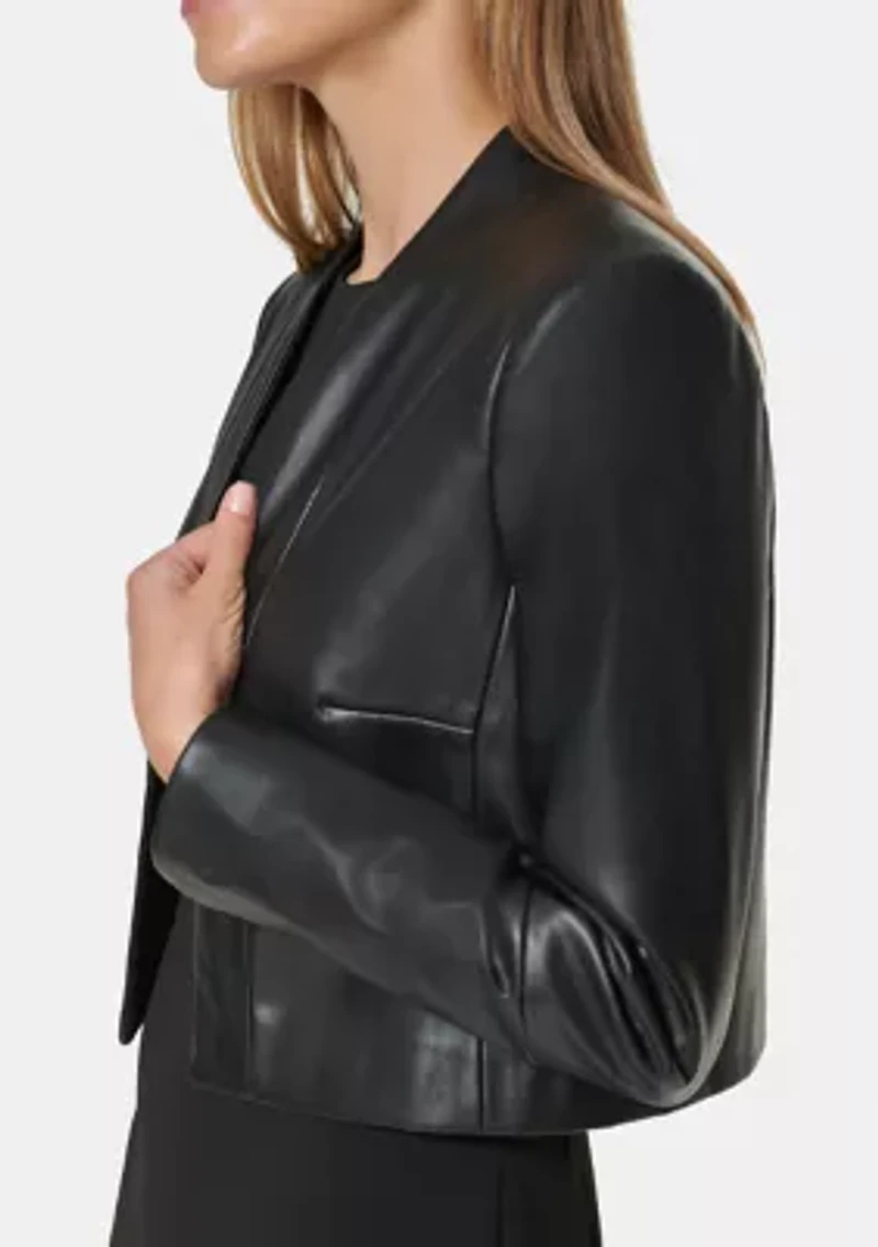 Women's Long Sleeve Faux Leather Jacket