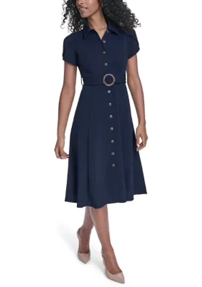 Women's Tulip Sleeve Midi Shirtdress