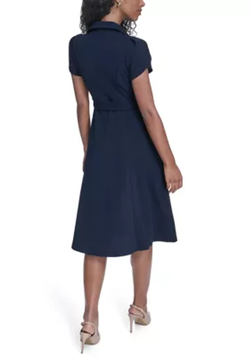 Women's Tulip Sleeve Midi Shirtdress