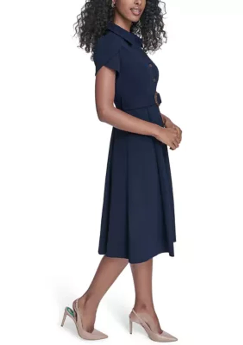 Women's Tulip Sleeve Midi Shirtdress