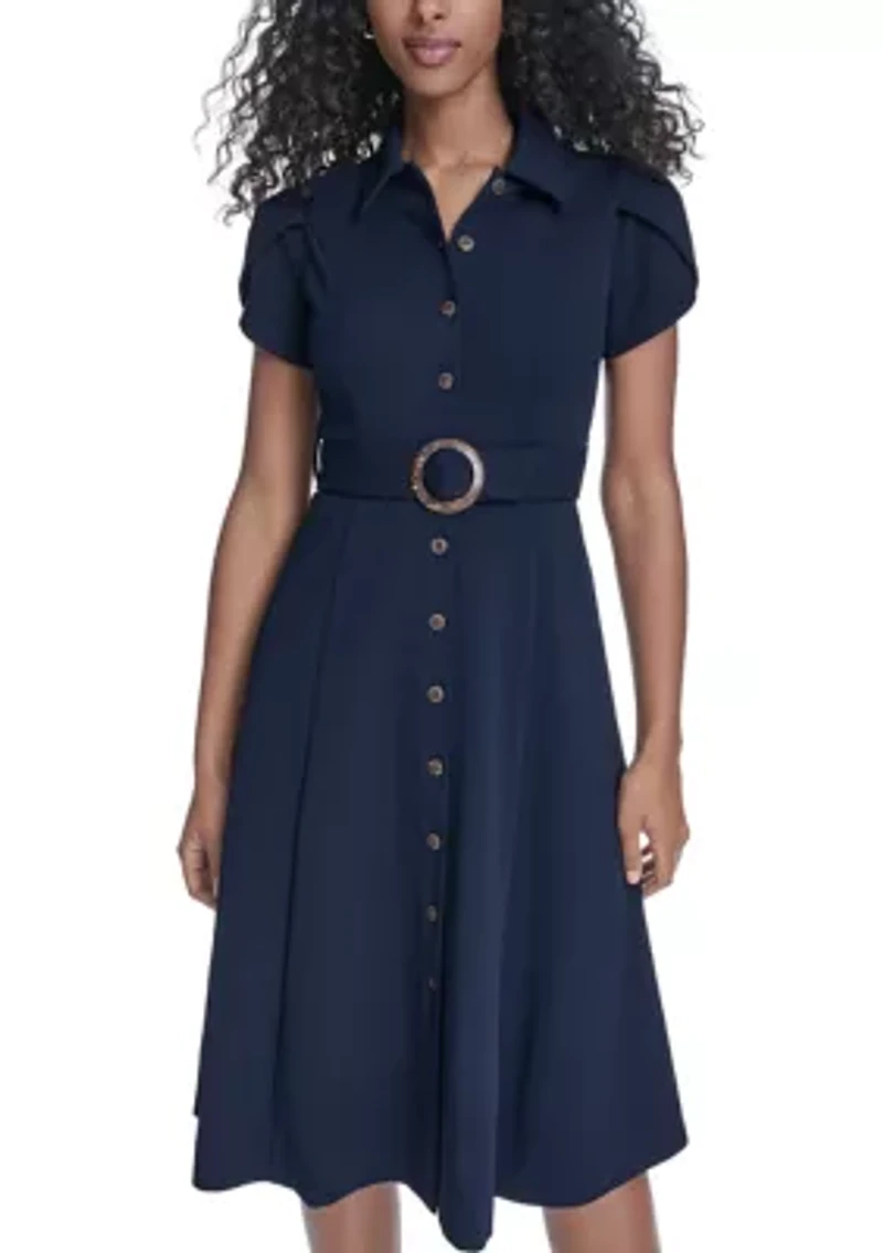 Women's Tulip Sleeve Midi Shirtdress