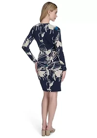 Women's Leaf Printed Sheath Dress