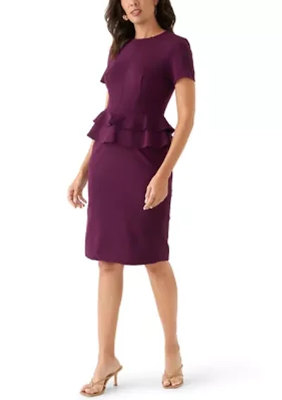 Women's A-Line Peplum Knee Length Dress