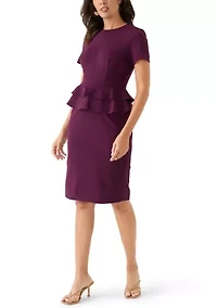 Women's A-Line Peplum Knee Length Dress