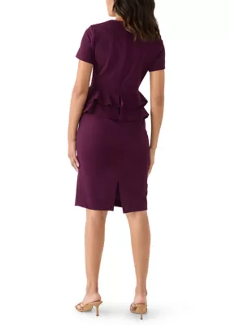 Women's A-Line Peplum Knee Length Dress
