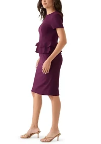 Women's A-Line Peplum Knee Length Dress