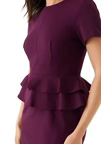 Women's A-Line Peplum Knee Length Dress