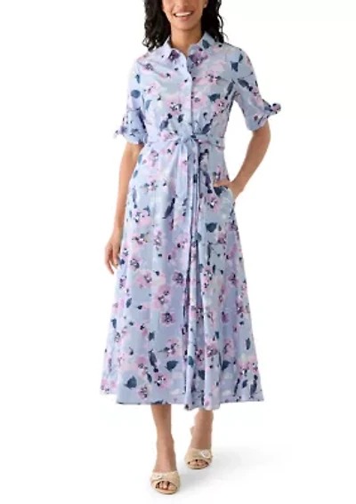 Women's Floral Midi Shirtdress