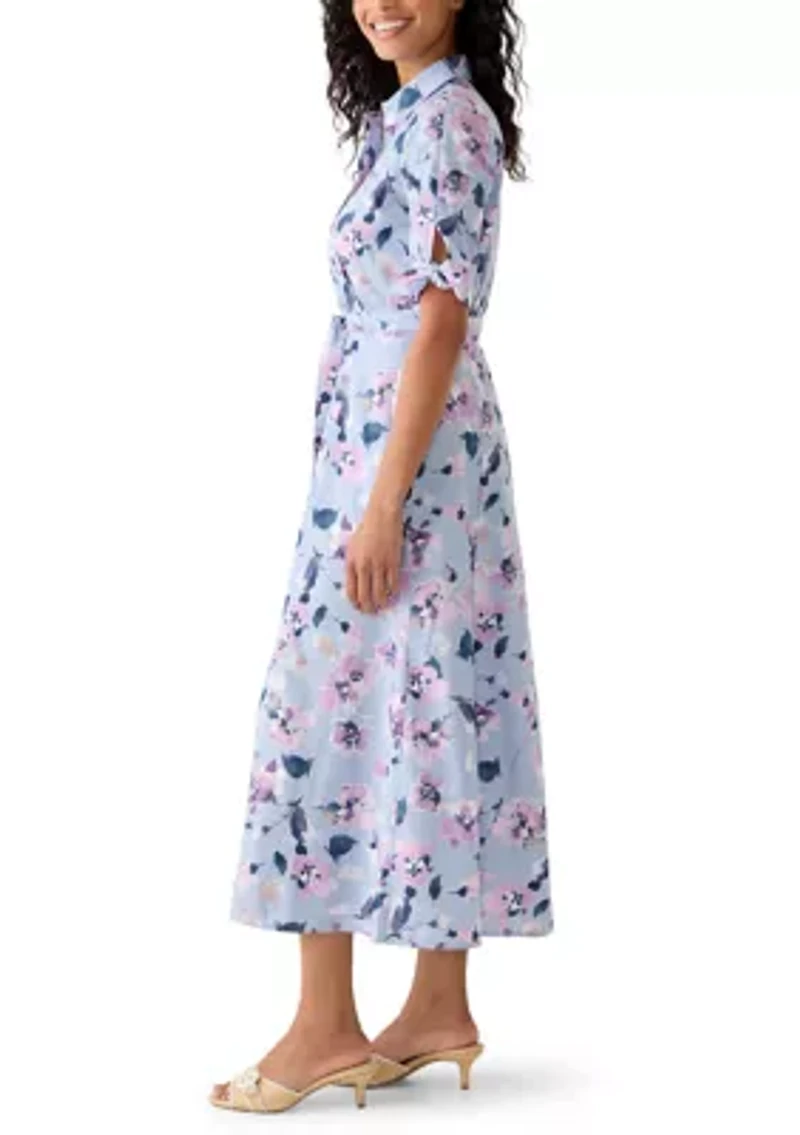 Women's Floral Midi Shirtdress