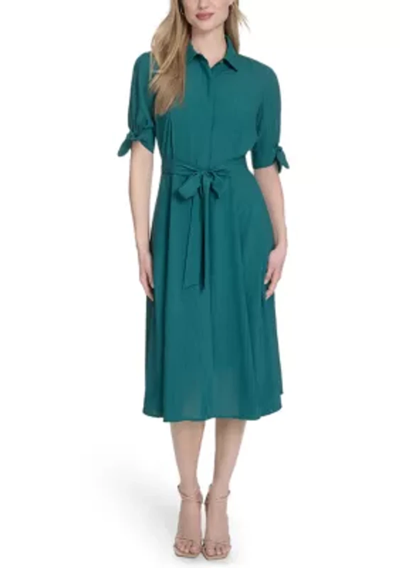 Women's Collared Fit and Flare Dress