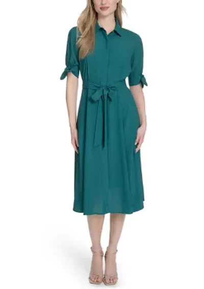 Women's Collared Fit and Flare Dress