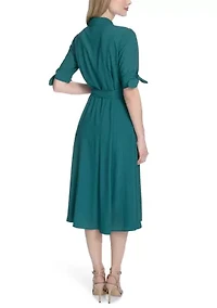 Women's Collared Fit and Flare Dress