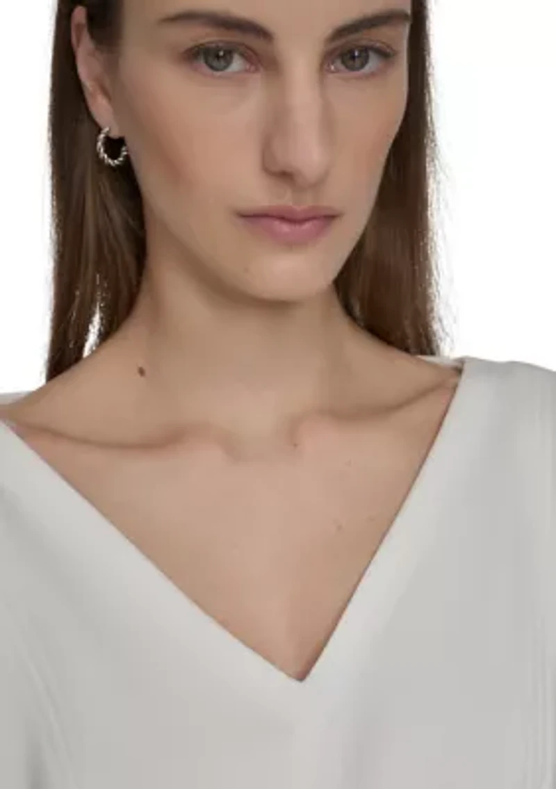 Women's Cap Sleeve V-Neck Belted A-Line Dress