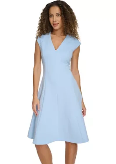 Women's Solid V-Neck Dress