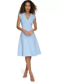 Women's Solid V-Neck Dress