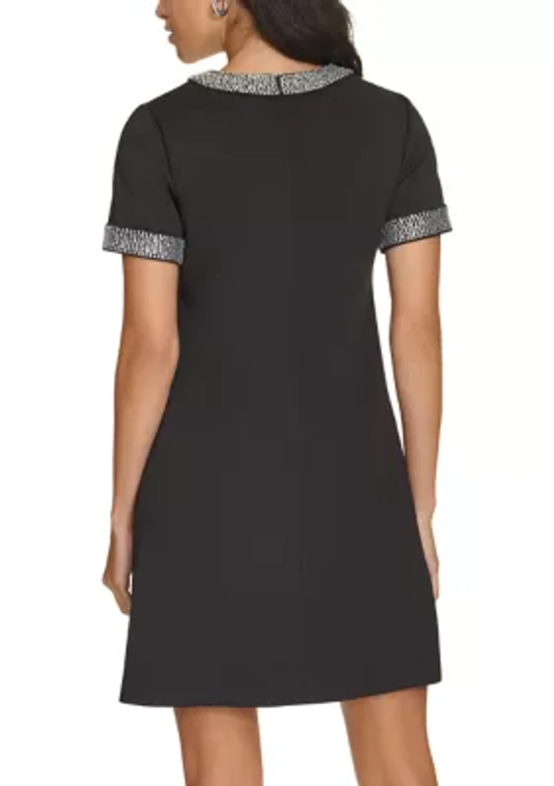 Women's Solid Scuba A-Line Dress