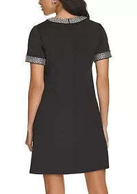 Women's Solid Scuba A-Line Dress