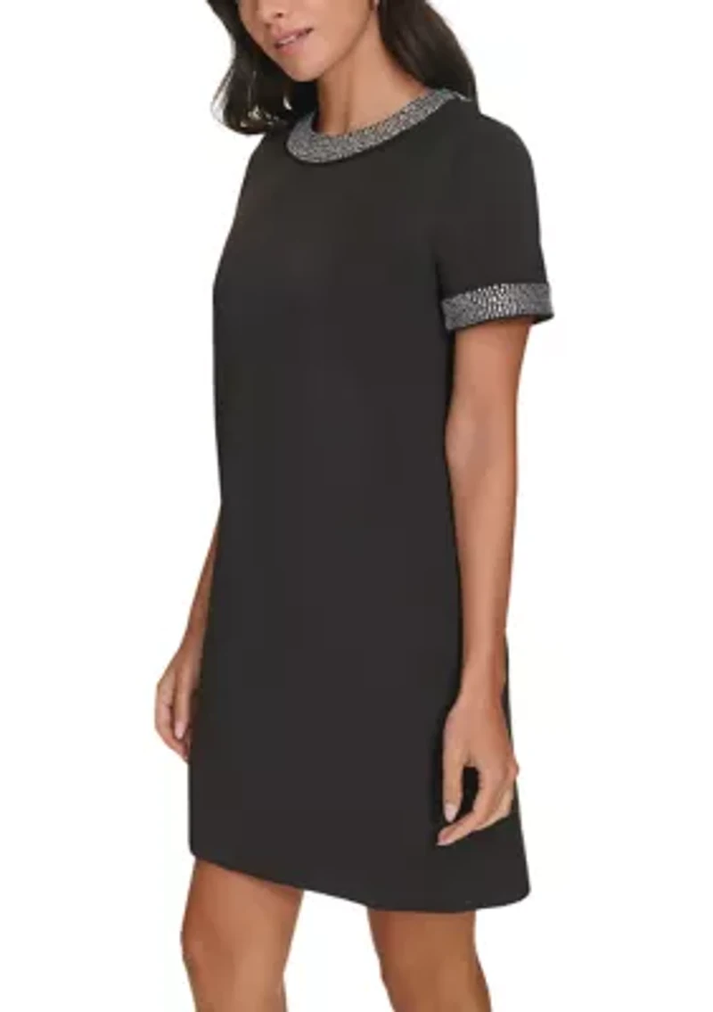 Women's Solid Scuba A-Line Dress