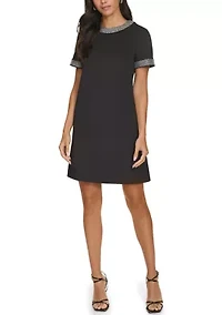 Women's Solid Scuba A-Line Dress