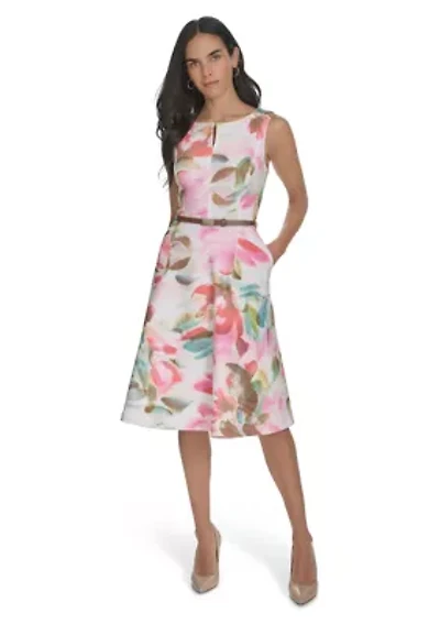 Women's Sleeveless Floral Print Dress