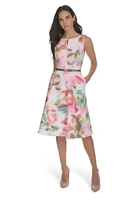 Women's Sleeveless Floral Print Dress