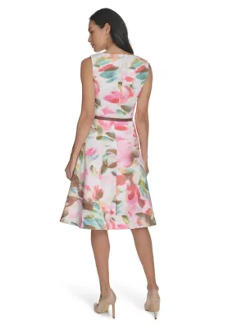 Women's Sleeveless Floral Print Dress