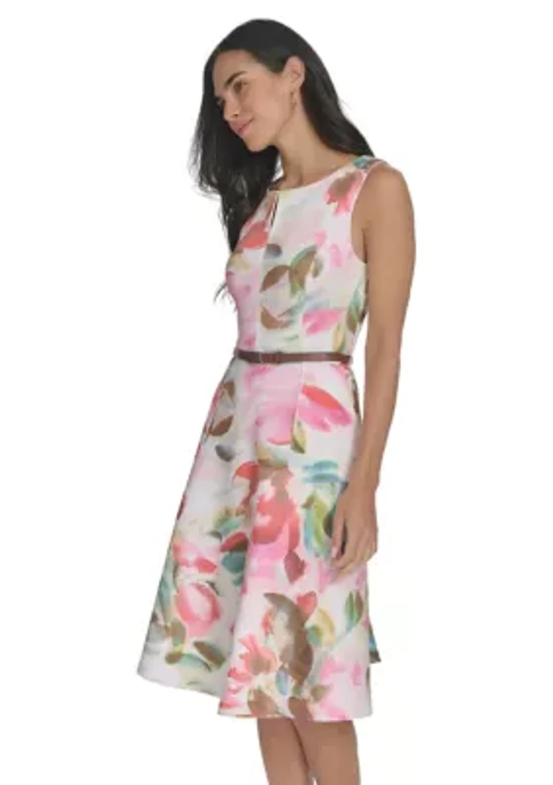 Women's Sleeveless Floral Print Dress