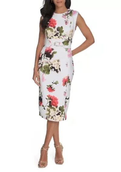 Women's Floral Printed Sheath Dress