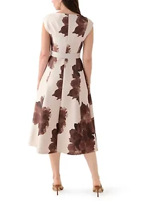 Women's Floral Scuba A-Line Dress
