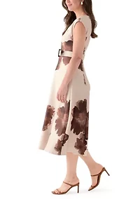 Women's Floral Scuba A-Line Dress