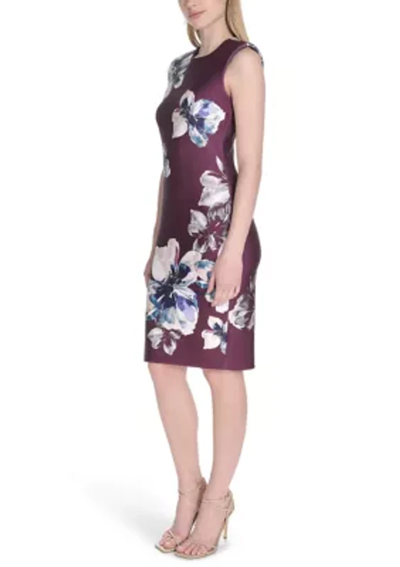 Women's Floral Printed Sheath Dress